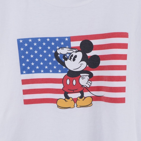 90s Disney Mens 2XL Mickey Mouse USA Flag T Shirt - Picture 4 of 8